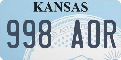 KS license plate 998AOR