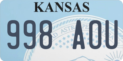 KS license plate 998AOU