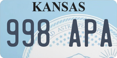 KS license plate 998APA