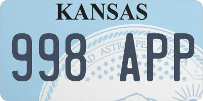 KS license plate 998APP