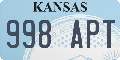 KS license plate 998APT