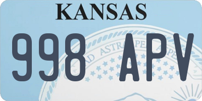 KS license plate 998APV