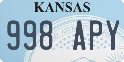 KS license plate 998APY