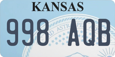 KS license plate 998AQB