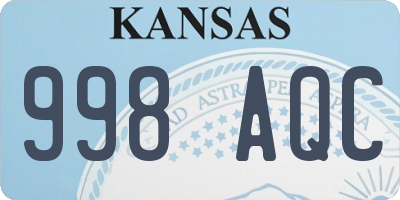 KS license plate 998AQC