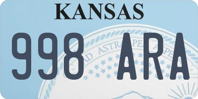 KS license plate 998ARA