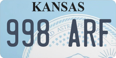 KS license plate 998ARF