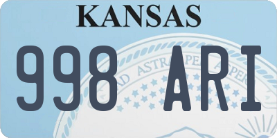 KS license plate 998ARI