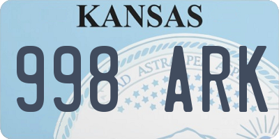 KS license plate 998ARK