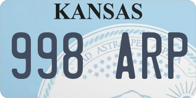 KS license plate 998ARP