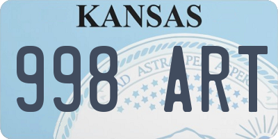 KS license plate 998ART