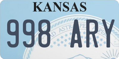 KS license plate 998ARY