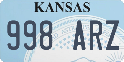 KS license plate 998ARZ