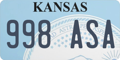 KS license plate 998ASA