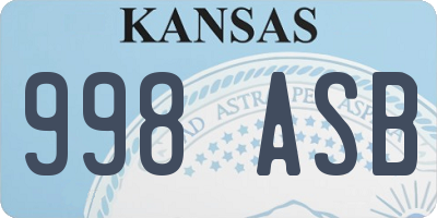 KS license plate 998ASB