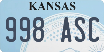 KS license plate 998ASC