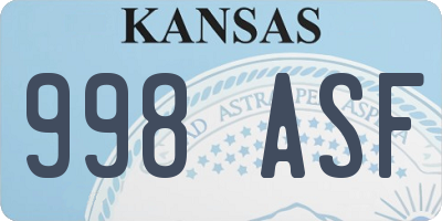 KS license plate 998ASF