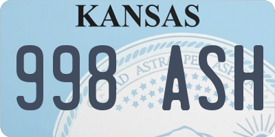 KS license plate 998ASH