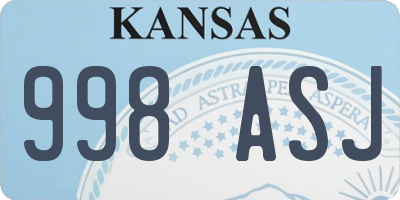 KS license plate 998ASJ
