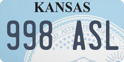 KS license plate 998ASL