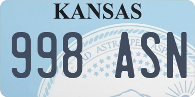 KS license plate 998ASN