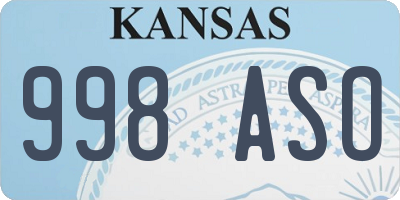 KS license plate 998ASO