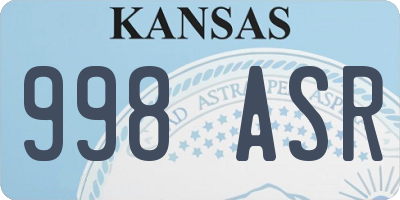 KS license plate 998ASR
