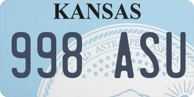 KS license plate 998ASU