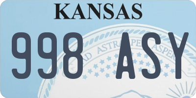 KS license plate 998ASY