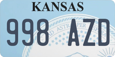 KS license plate 998AZD