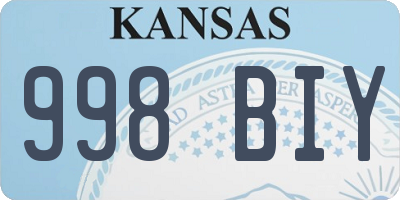 KS license plate 998BIY