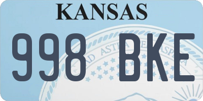 KS license plate 998BKE
