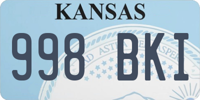 KS license plate 998BKI