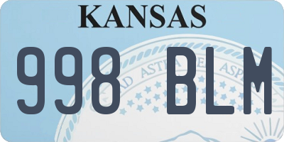 KS license plate 998BLM