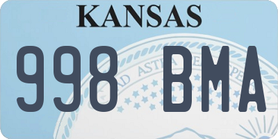 KS license plate 998BMA