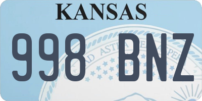 KS license plate 998BNZ
