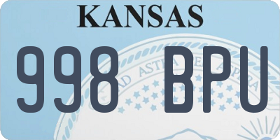 KS license plate 998BPU