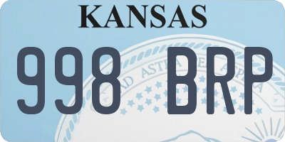 KS license plate 998BRP