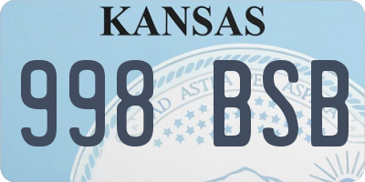 KS license plate 998BSB