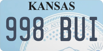 KS license plate 998BUI