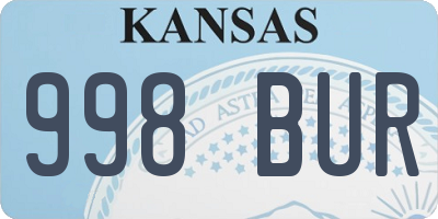 KS license plate 998BUR