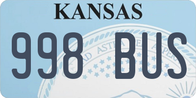 KS license plate 998BUS