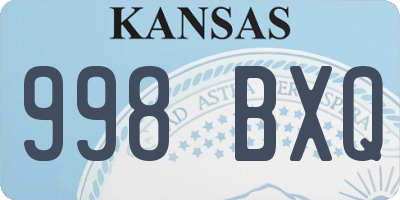 KS license plate 998BXQ