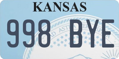KS license plate 998BYE