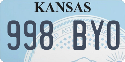 KS license plate 998BYO