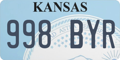 KS license plate 998BYR
