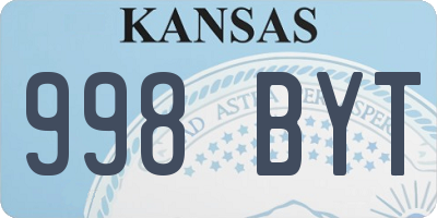 KS license plate 998BYT