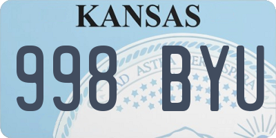KS license plate 998BYU