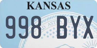 KS license plate 998BYX