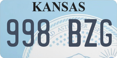 KS license plate 998BZG